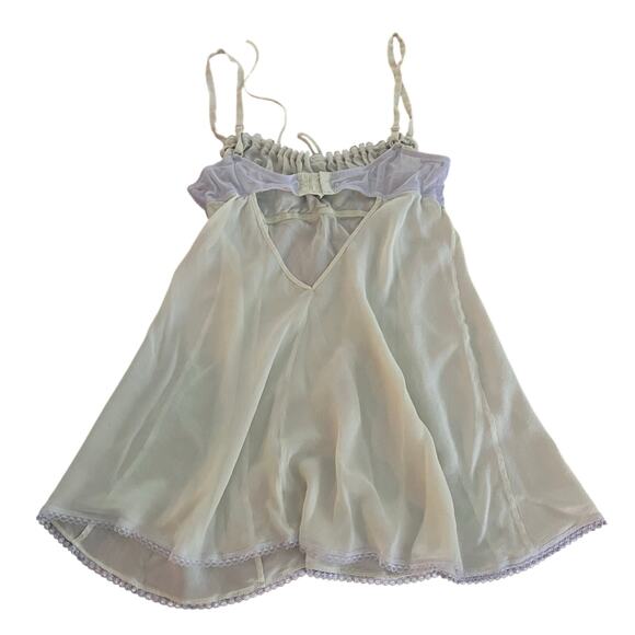 Vintage Y2K VS Victoria Secret Pastel Green Silk Mini Lingerie Dress-Size Large - Picture 2 of 6